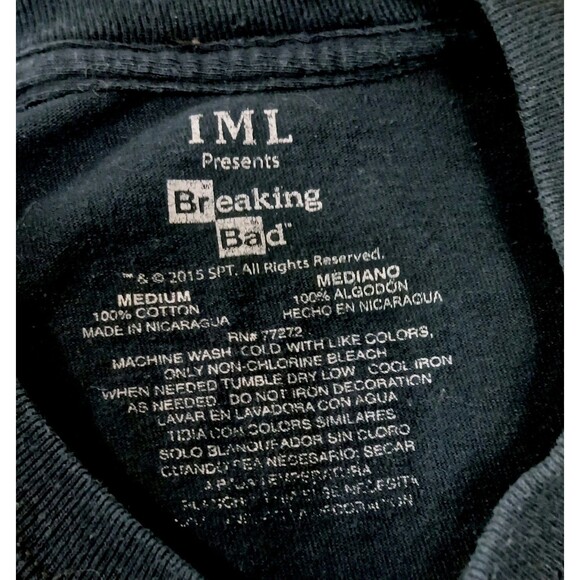 Breaking Bad Men’s Graphic T-Shirt M Black Heisenberg Face Logo 2015 EUC - Picture 4 of 4